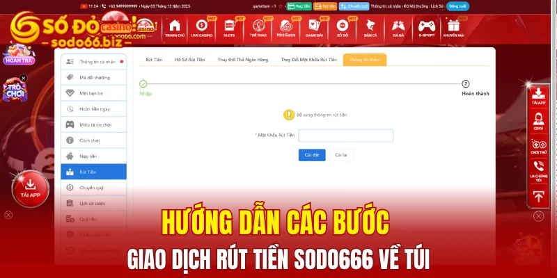 Rút Tiền Sodo66 1 Hướng dẫn các bước giao dịch rút tiền Sodo666 về túi